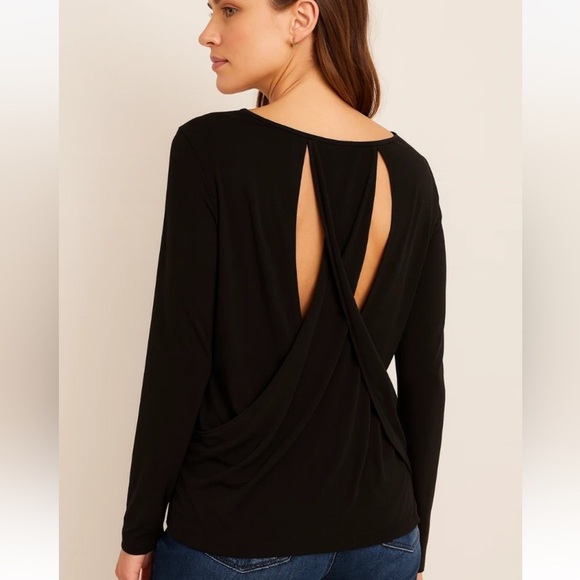rag & bone Tops - BNWT Rag & Bone Draped Slit Back Long Sleeve Jersey Top Blouse Size 4